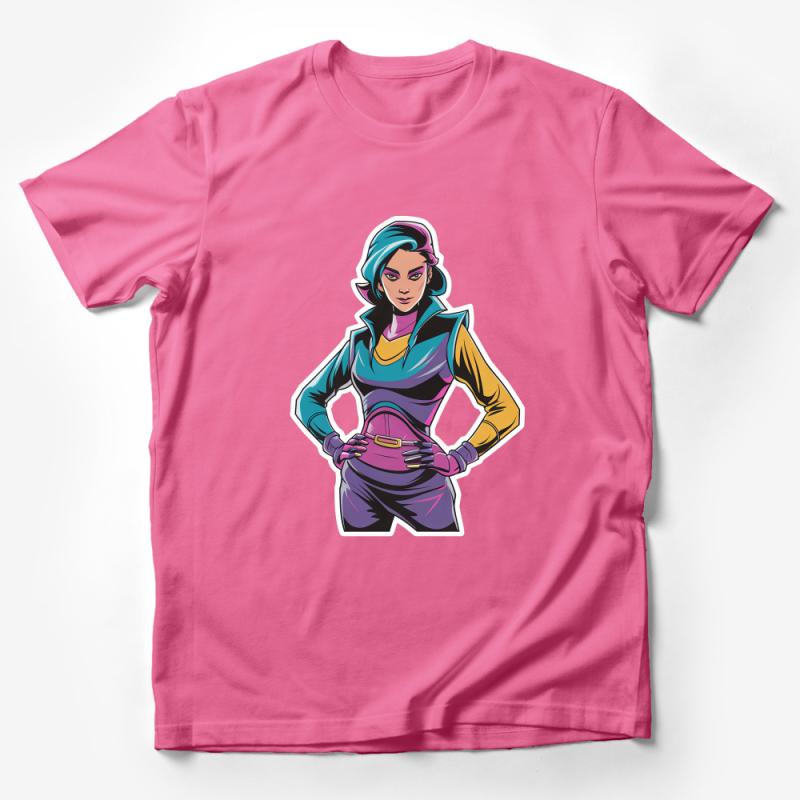 Women's Cyberpunk Graphic Tee, Futuristic Sci-Fi Design, Strong Female Character Shirt, Street Style Fashion Male T-Shirt