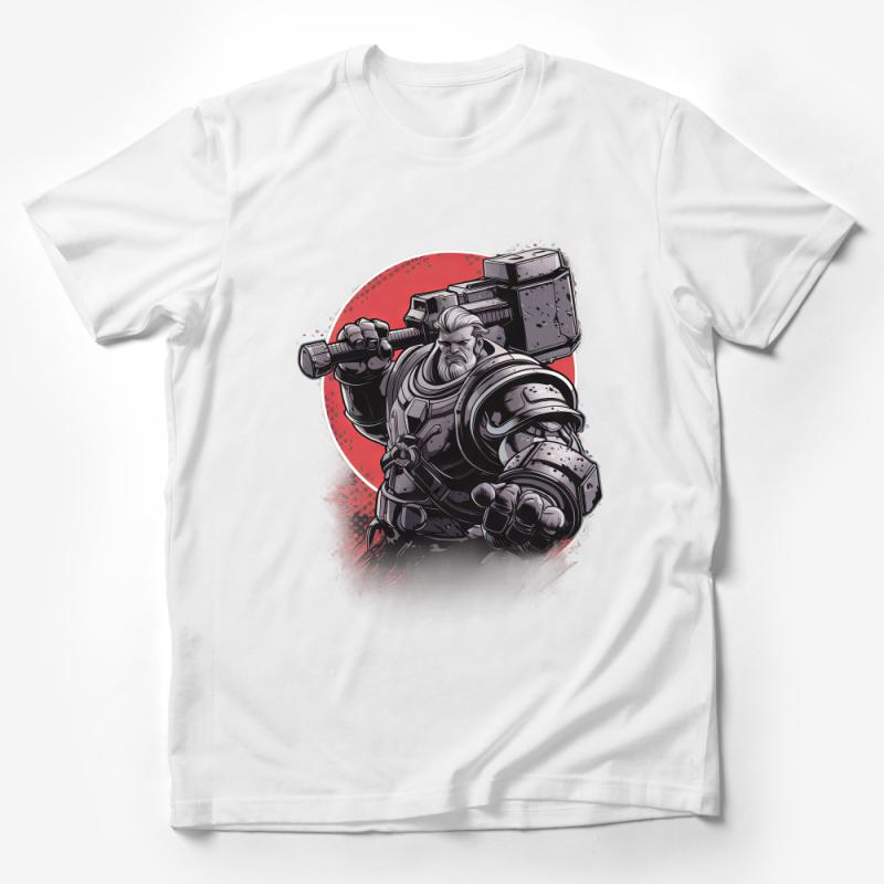 Men's Sci-Fi Warrior T-Shirt, Futuristic Soldier Graphic Tee, Unique Space Marine Shirt, Geek Apparel, Cool Gamer Gift, Large Print Male T-Shirt