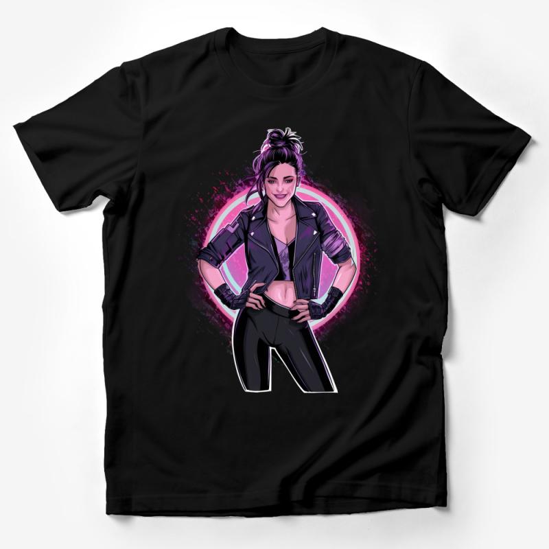 Women's Cyberpunk Fashion T-Shirt, Stylish Urban Sci-Fi Tee, Unique Futuristic Graphic Top, Trendy Female Cyber Outfit, Casual Wear Male T-Shirt