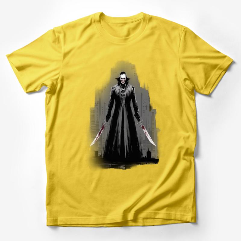 Gothic Villain Graphic Tee, Dark Fantasy Urban Men's T-Shirt, Unique Horror Character Shirt Male T-Shirt