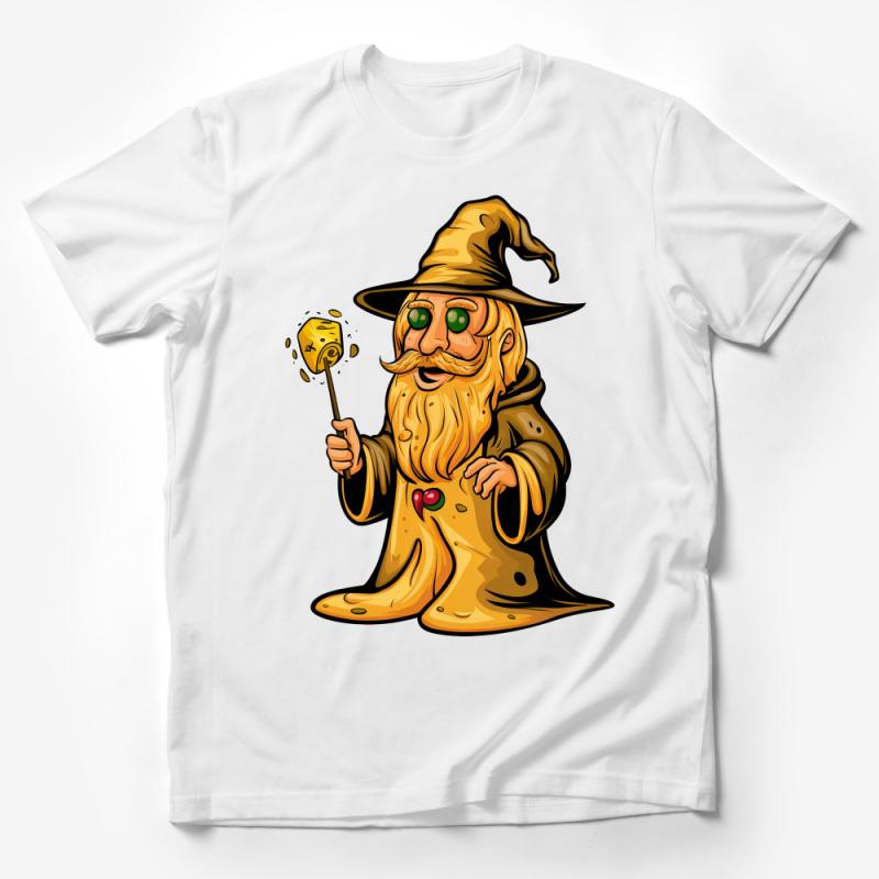 Wizard Graphic Tee, Magic Wand and Potion, Fantasy Lover Gift, Unisex Adult T-Shirt, Unique Design Casual Wear Male T-Shirt