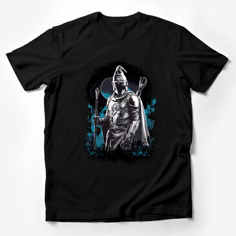 Galactic Hunter T-Shirt, Cosmic Warrior Graphic Tee, Sci-Fi Fantasy Space Soldier Shirt, Unique Illustrated Men's Shirt Male T-Shirt