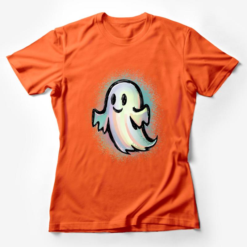 Cute Pastel Ghost T-Shirt, Whimsical Halloween Apparel, Unisex Ghostly Tee, Soft Aesthetic Clothing, Unique Graphic Shirt Gift Idea Female T-Shirt