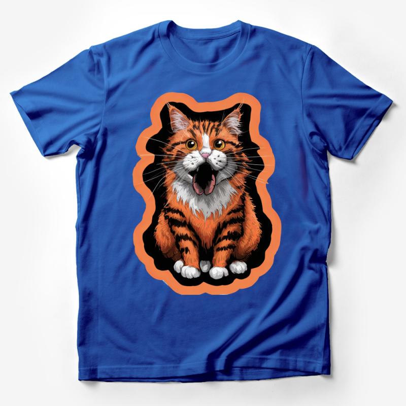 Orange Tabby Cat T-Shirt, Cute Kitten Graphic Tee, Casual Pet Lover Top, Unisex Animal Print Shirt Male T-Shirt